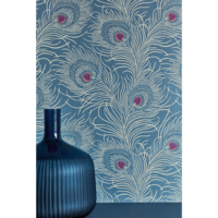 Little Greene Wallpaper Carlton House Terrace Blue Plume-4