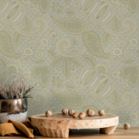 Little Greene Wallpaper Pomegranate Green Scale_1