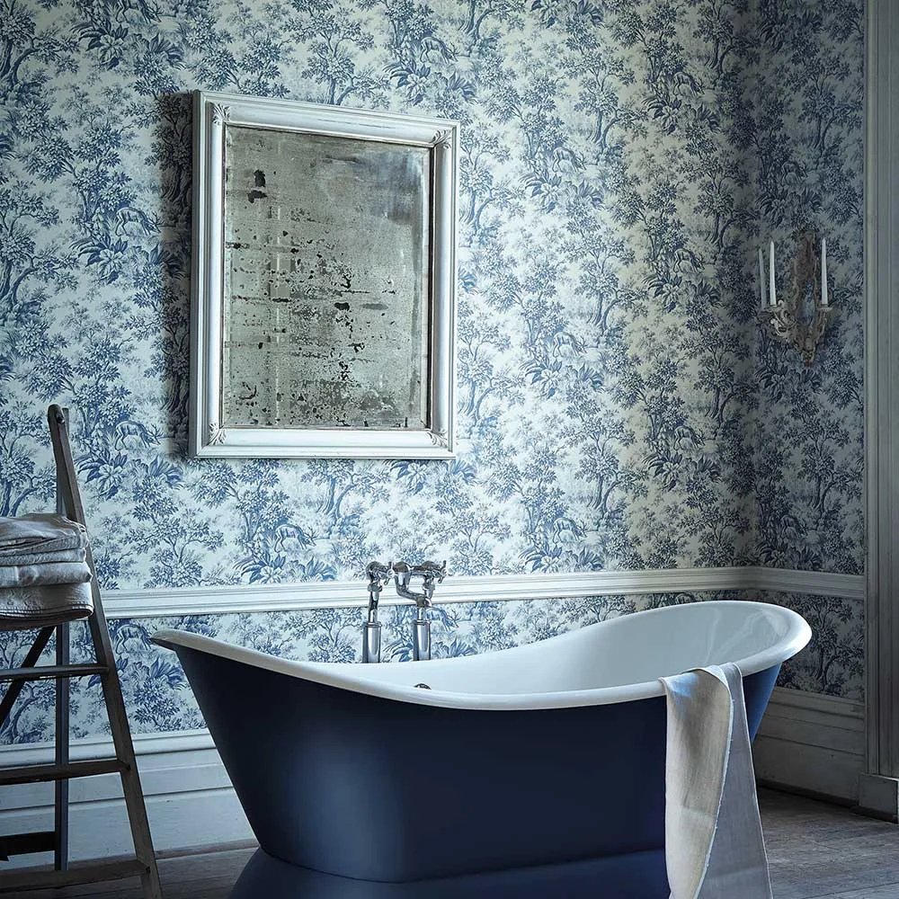 Little Greene Wallpaper Stag Toile Juniper-2