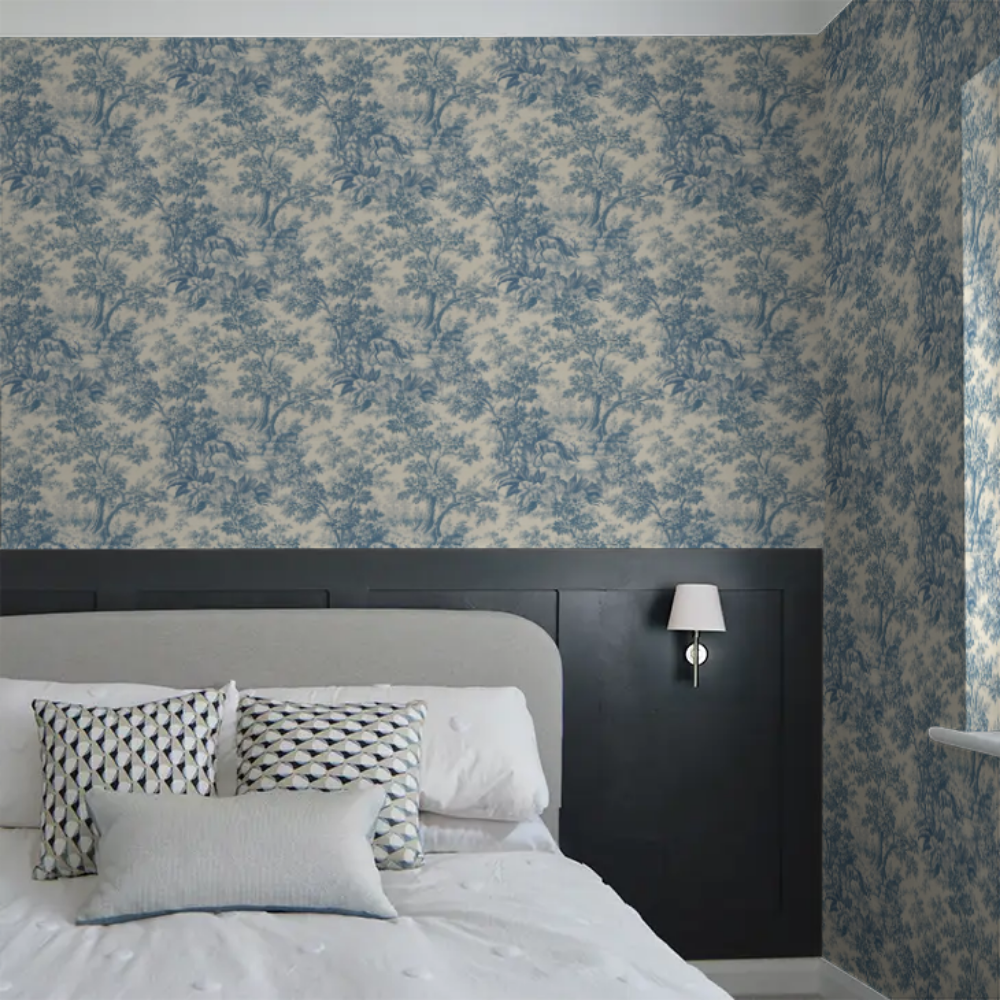 Little Greene Wallpaper Stag Toile Juniper-3